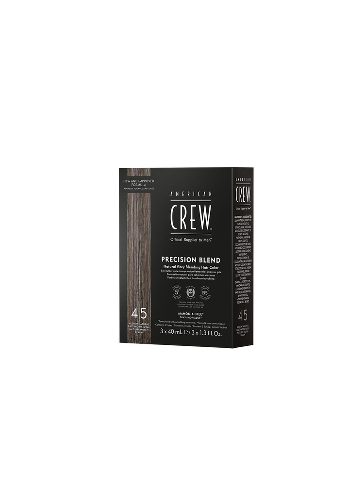 American Crew Precision Blend 4/5 - Краска для седых волос натуральный оттенок 3*40 мл  #1