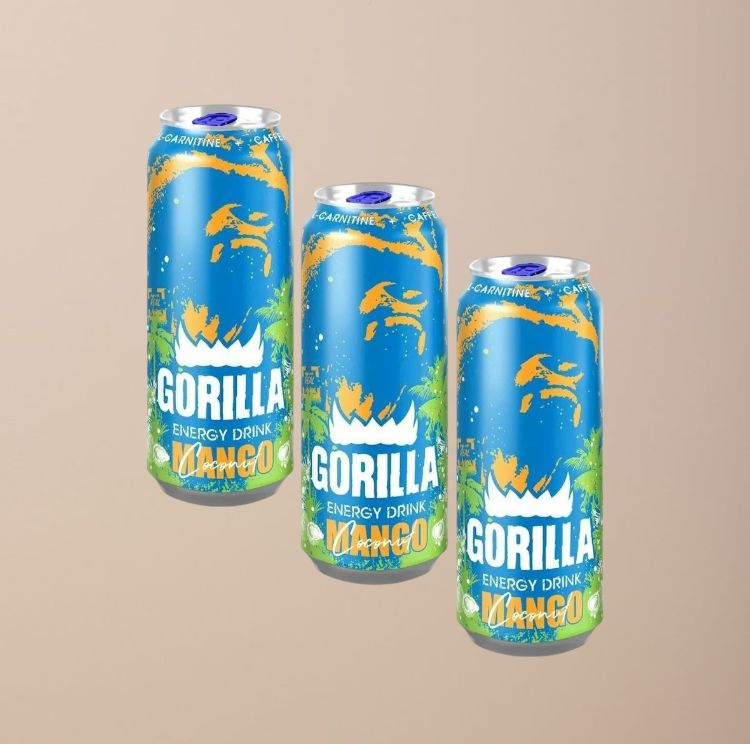 Энергетический напиток Gorilla Mango Coconut Манго Кокос 3шт x 450мл ...