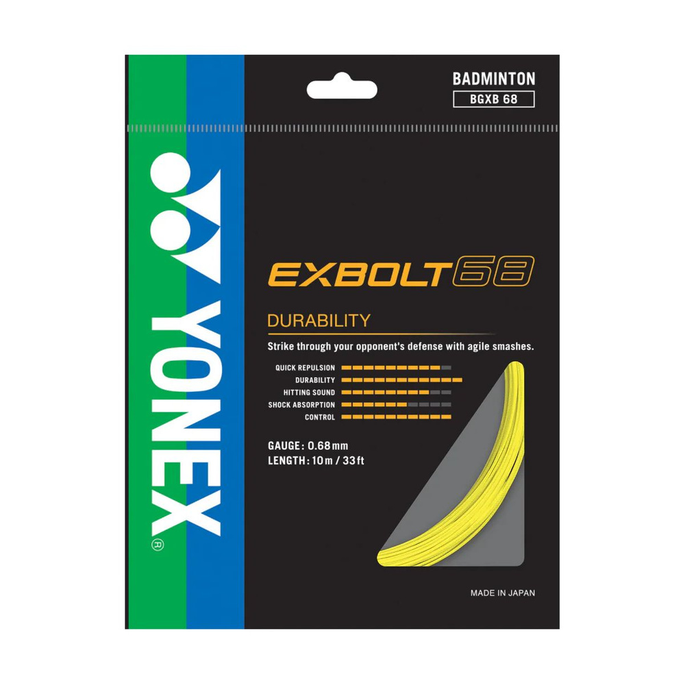 Струна для бадминтона Yonex 10m Exbolt 68, Yellow #1