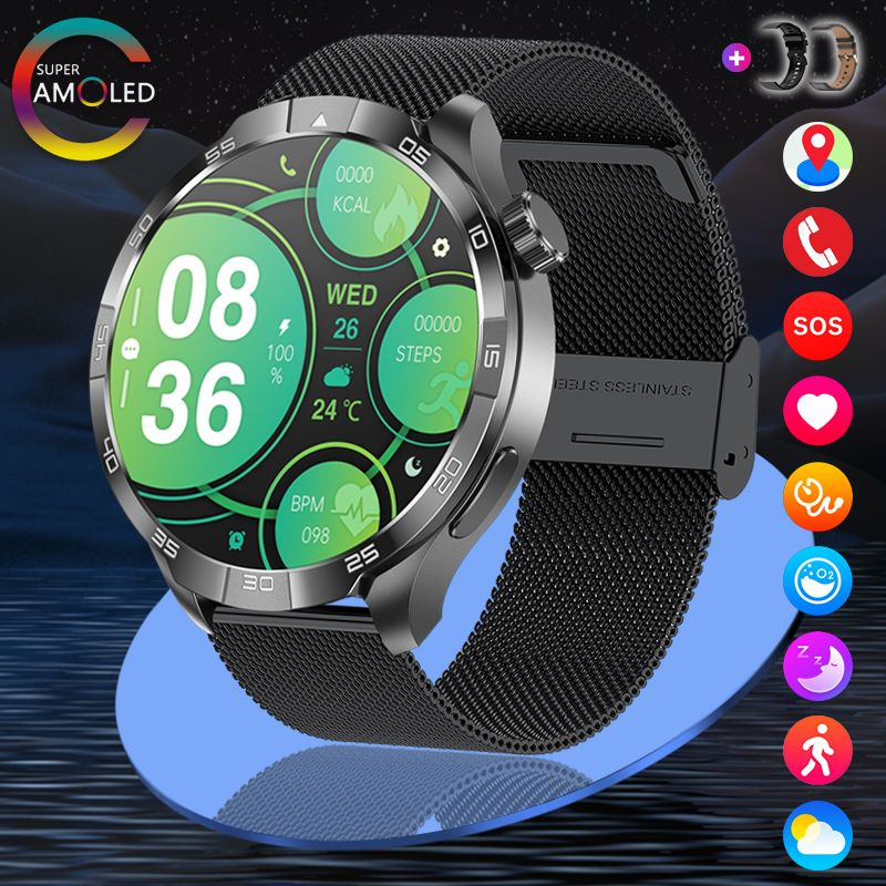 SACOSDING Умные часы A-PLUS Smart watch-G4, 52mm, Черная сетка #1