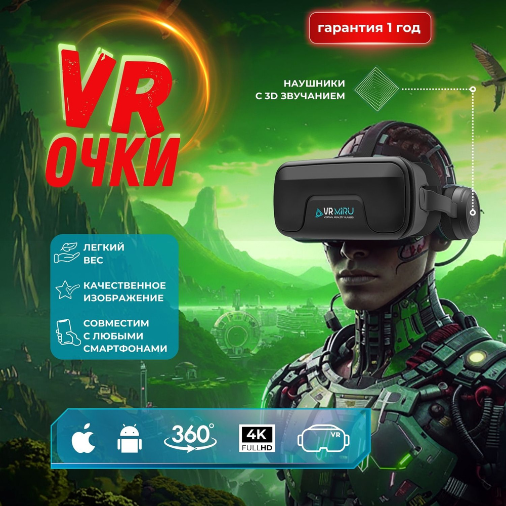 VR-очки для смартфона MIRU для Android, iOS купить по выгодной цене в  интернет-магазине OZON (732465305)