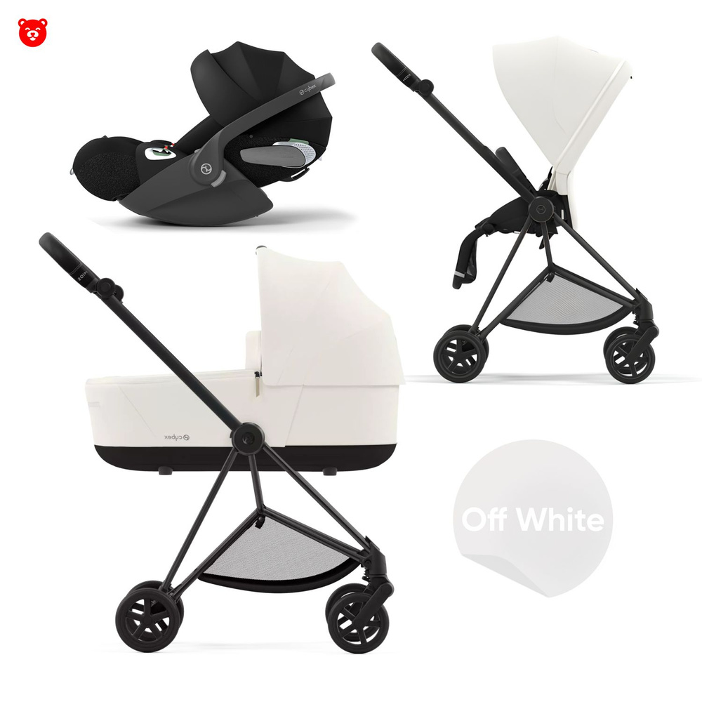 Cybex Mios III Коляска 3 в 1, шасси Matt Black, текстиль Off White #1