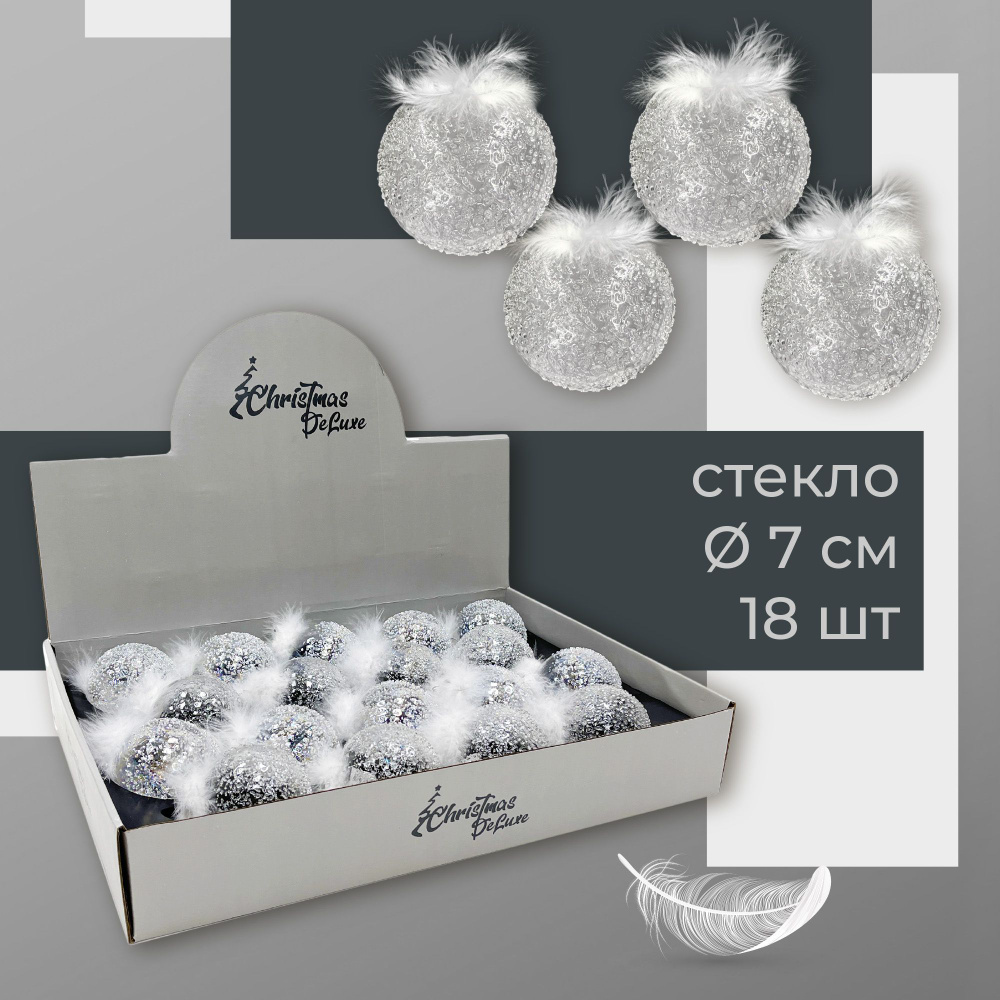 Набор стеклянных ёлочных шаров ChristmasDeLuxe, 18 шт. диаметром 7 см  #1