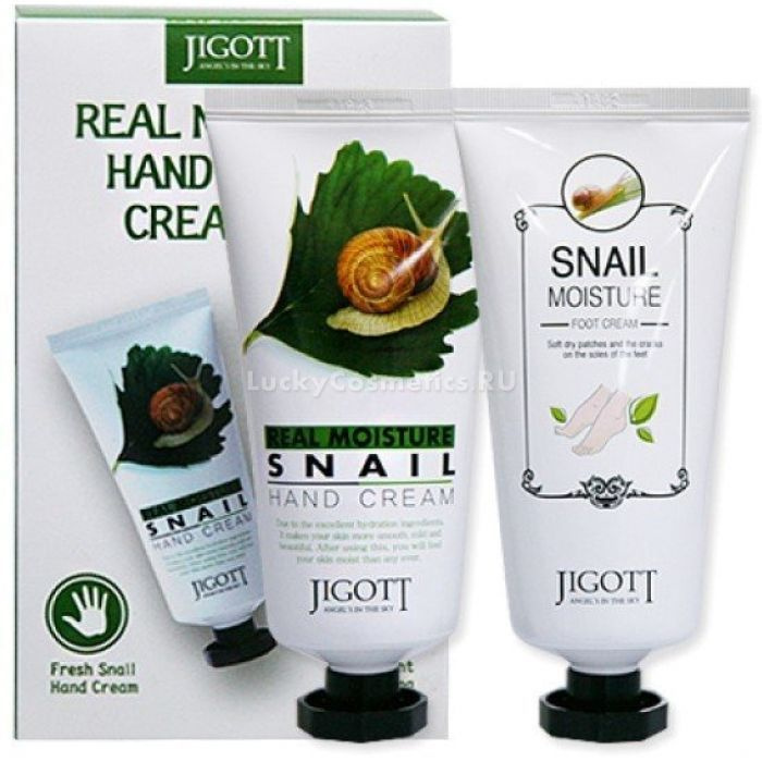 JIGOTT Набор кремов для рук и ног с муцином улитки REAL MOISTURE HAND&FOOT CREAM SET HAND 100ml FOOT #1