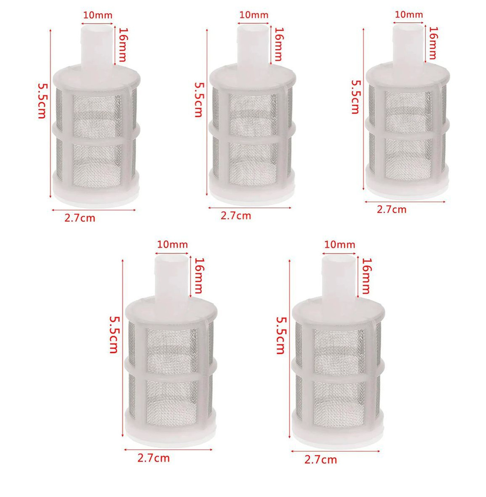 Насадка префильтр (5 шт ) 10 мм. (предварительный фильтр) сетка сталь, пластик под шланг, трубку с внутренним #1