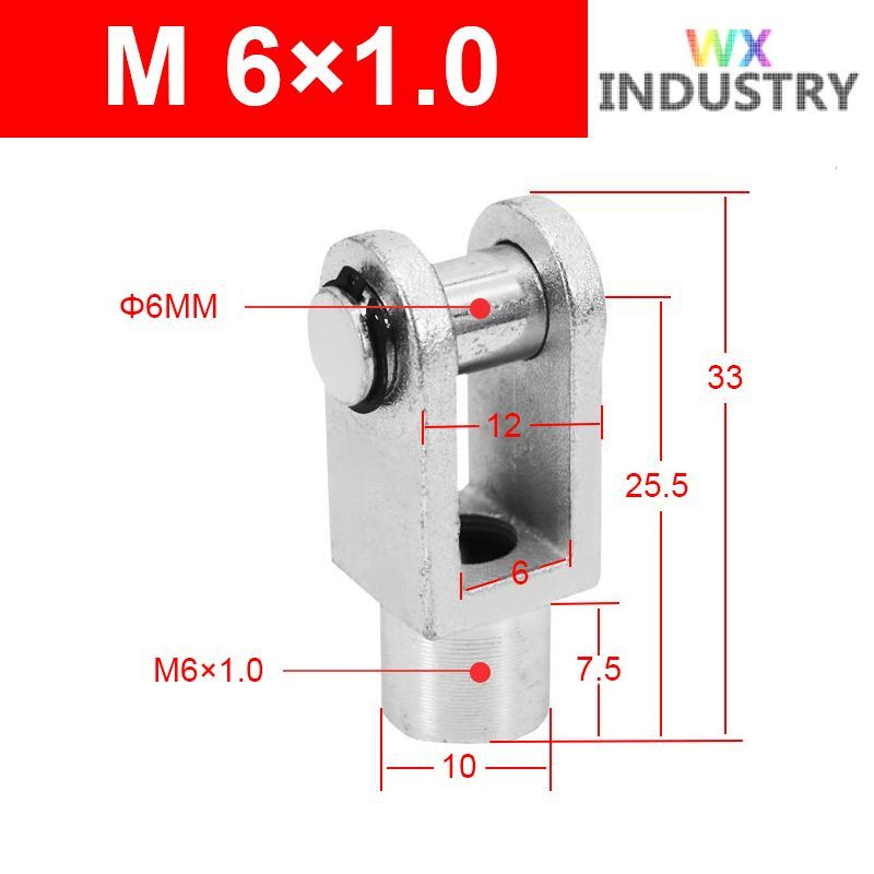 Шарнирное соединение наконечник для пневмоцилиндра Y-16(M6X1.0)  #1