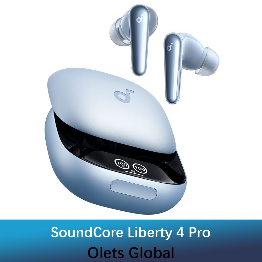 soundcore Наушники беспроводные с микрофоном Anker Saundcore Liberty 4 Pro, Bluetooth, USB Type-C, голубой #1