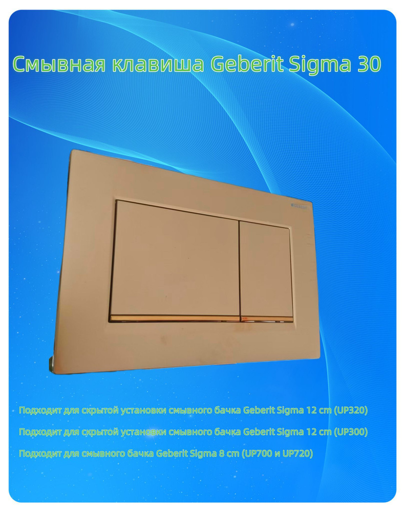 Кнопка для инсталляции Geberit Sigma 30 115.883.KG.1 Матовое золото #1