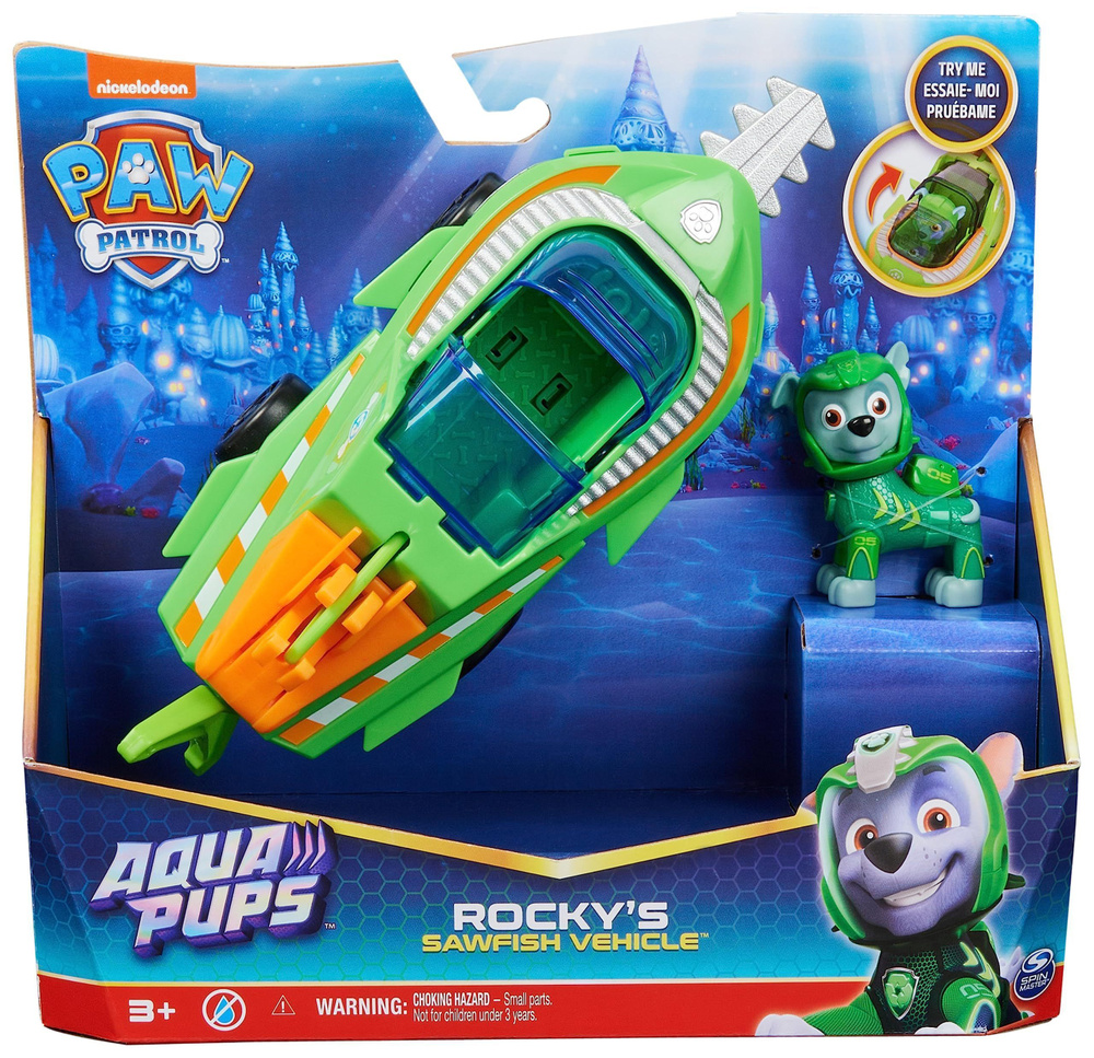 Spin Master Nickelodeon Paw Patrol Aqua Pups / Автомобиль-трансформер с Коллекционной Фигуркой, Детские #1