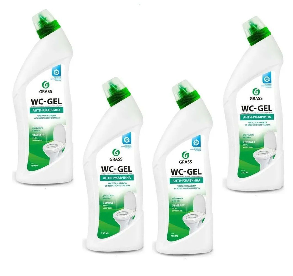 Средство для чистки сантехники Grass WC-gel 750 мл, 4 шт. #1