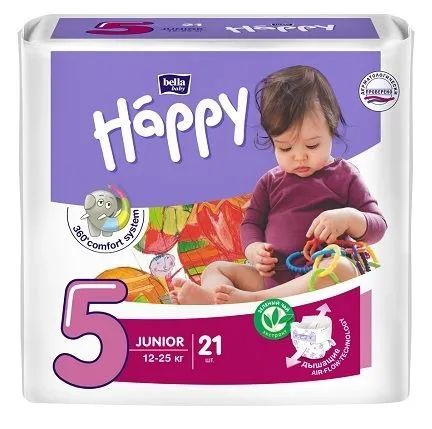 Bella Детские подгузники Happy Baby Junior, вес 12-25 кг, 21 шт #1