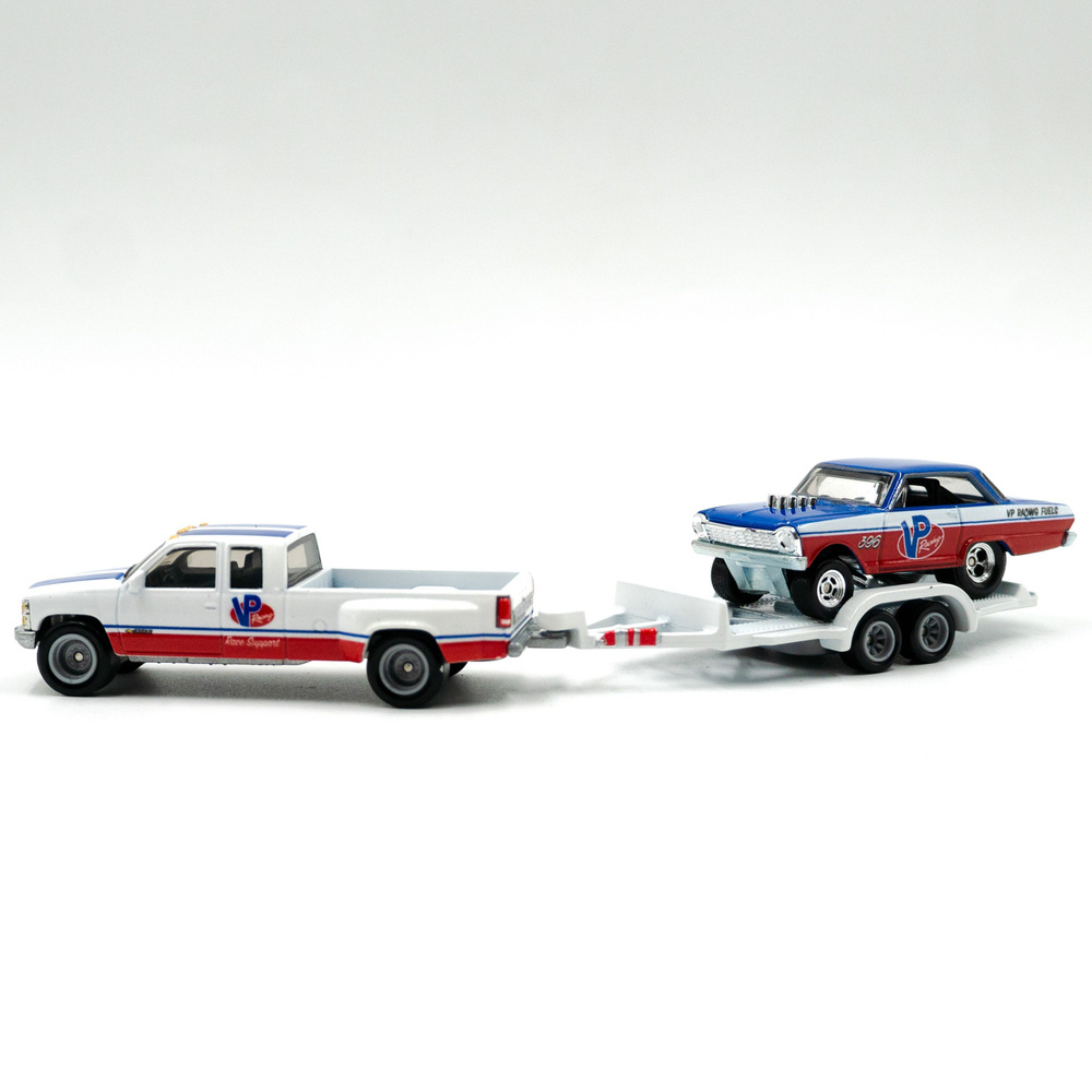 Машинка Hot Wheels Team Transport 63 Chevy Nova 88 Chevy Silverado FLF56 Новый сет #1