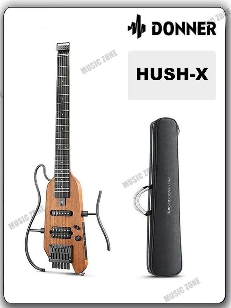 ギター Donner Hush X Donner HUSH-X Natural Безголовая бесшумная акустическая