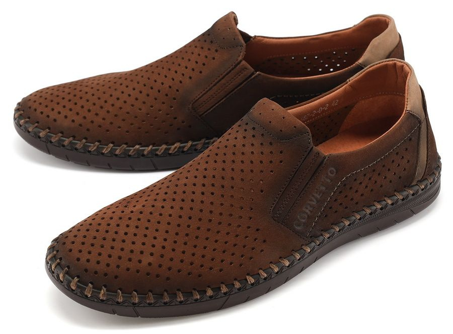 Туфли Мужской CORVETTO Натуральная кожа, Нубук, размер 42 Без каблука 8 ...