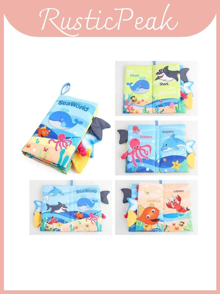 книга jl563 bilingual cloth book set marine land air animals sea world #1