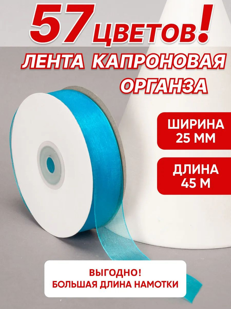 Лента капроновая органза 25 мм*45м для рукоделия #1