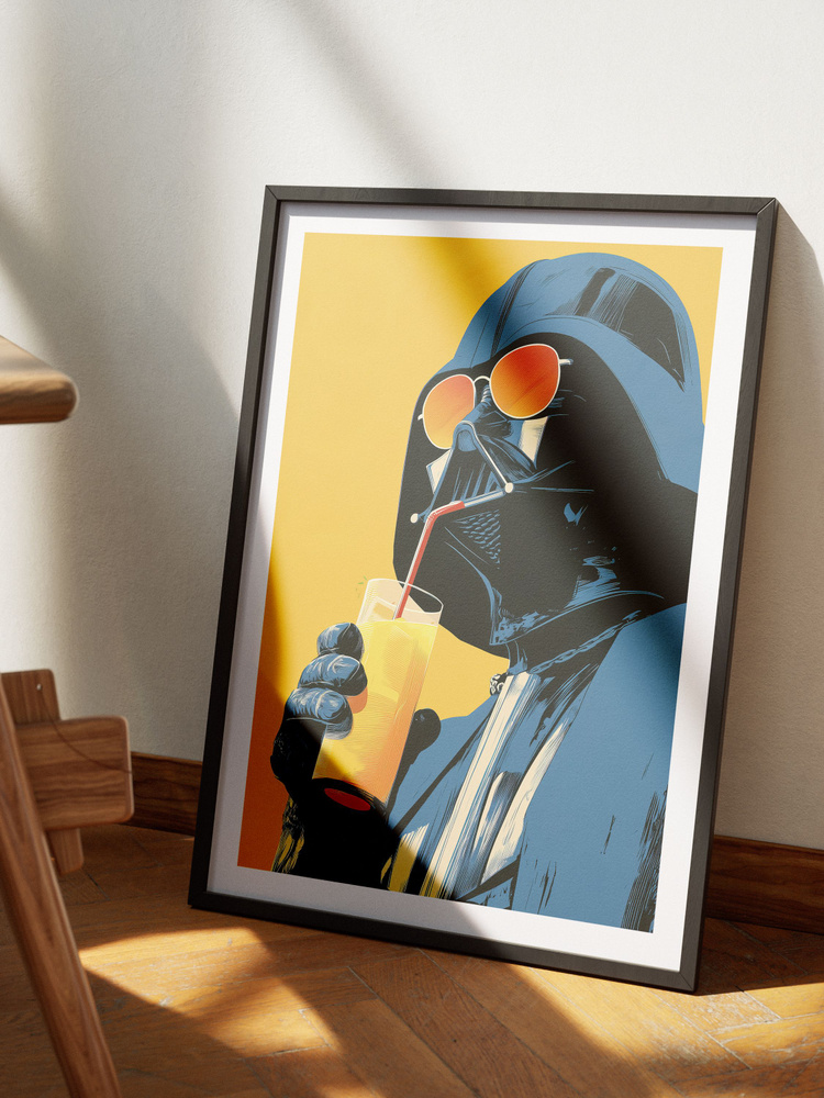Постер Дарт Вейдер с соком А3, Звёздные Войны / Плакат на стену Darth Vader Star Wars, для интерьера, #1