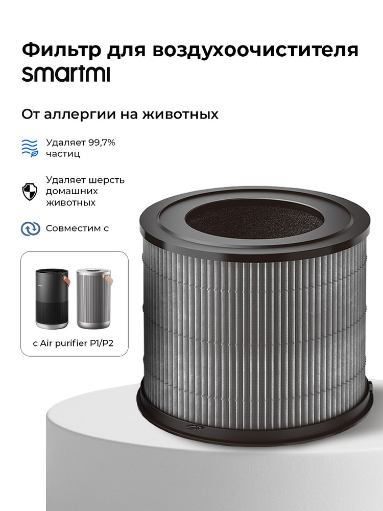 Фильтр для очистителя воздуха Smartmi Air Purifier P1 Filter (Pet Allergy), угольный фильтр HEPA H13 #1