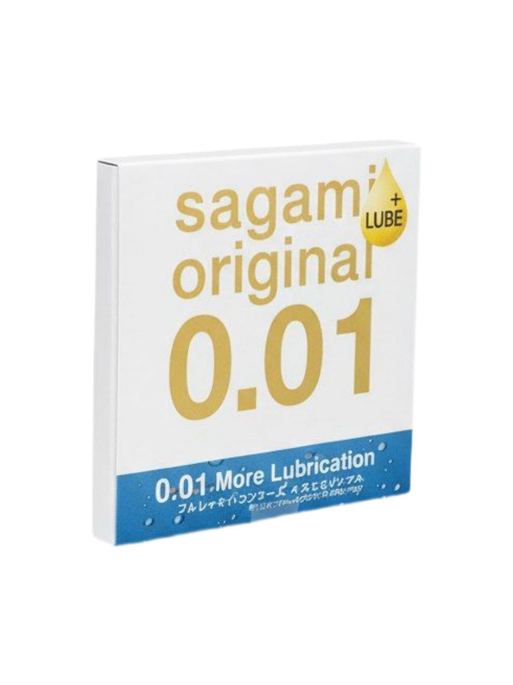 Презервативы полиуретановые Sagami Original 0.01 Extra Lubricated 1 шт. ультратонкие 0.01 мм, с удвоенным #1