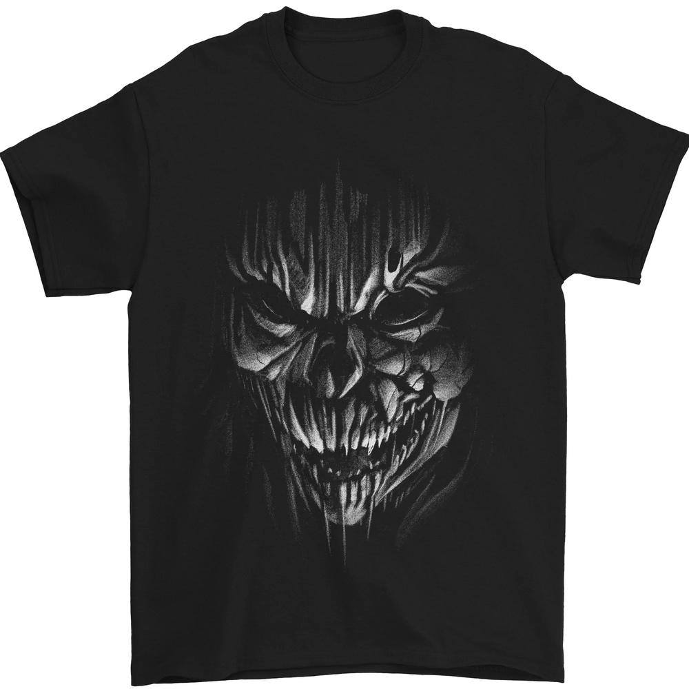 Футболка Футболка Demon Skull Devil Satan Grim Reaper Gothic Mens 100  Cotton 1 шт #1