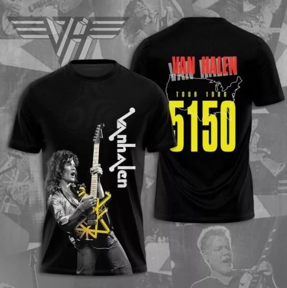 Футболка Футболка Van Halen Music Band For Fans 3D Shirt 1 шт #1