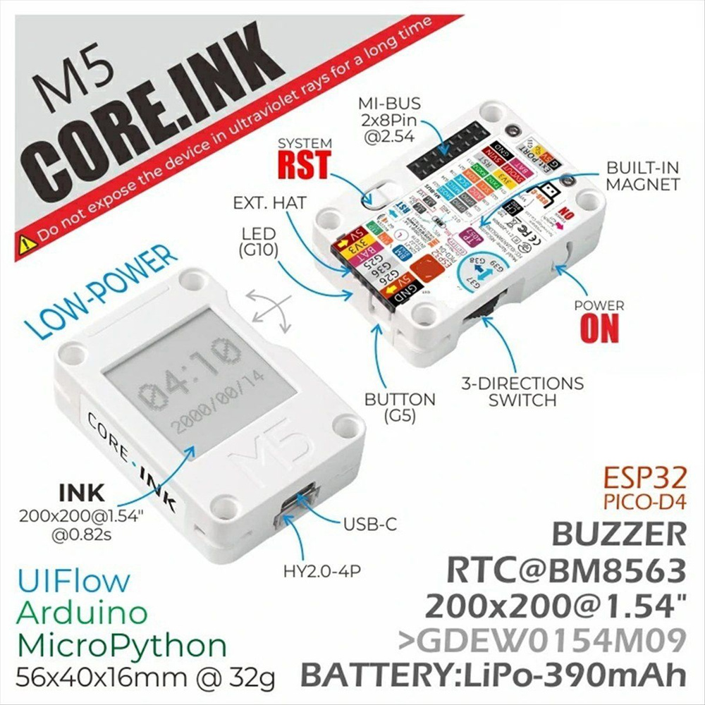 Для M5Stack CoreInk ESP32-PICO-D4 #1