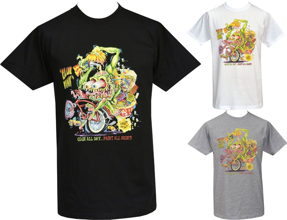 Футболка Mens Lowbrow T-Shirt Glue Fink Model Kit Airbrush Monster 80's 1 шт #1