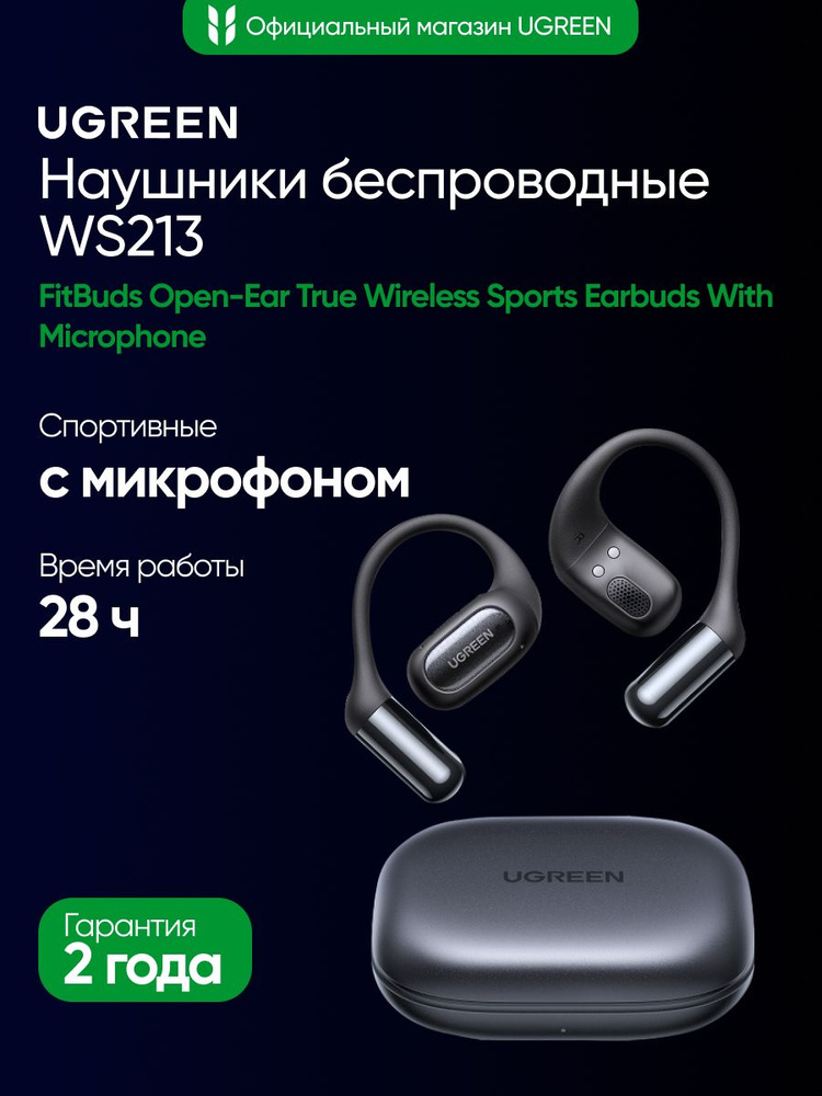 Беспроводные спортивные наушники с микрофоном UGREEN WS213 (65655) FitBuds Open-Ear True Wireless Sports #1