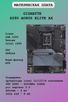 Z690 AORUS Elite Ax купить на OZON по низкой цене