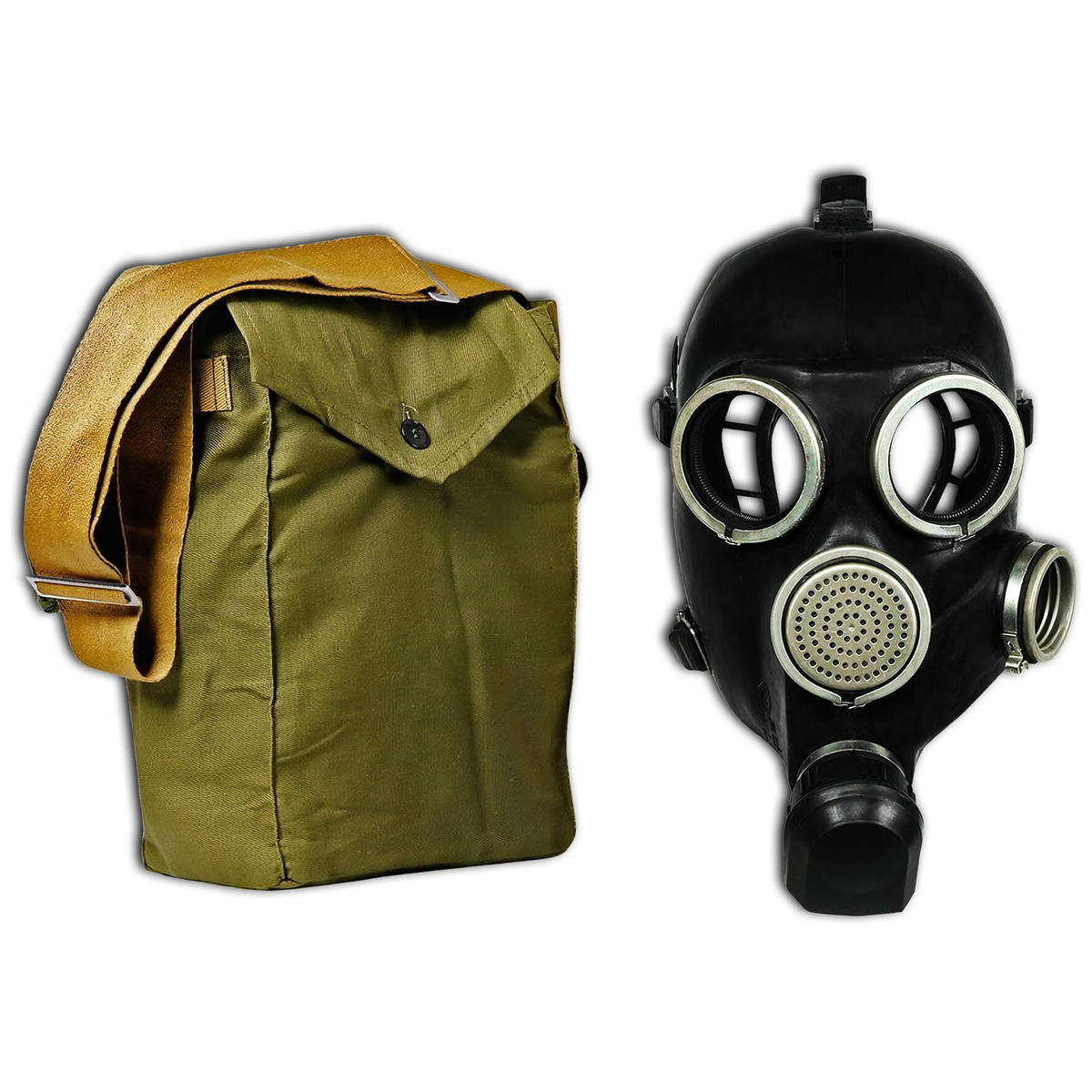 1. Сувенирная маска-противогаз сталкера   2. Походная сумка с регулируемым наплечным ремешком  *маска-противогаз сувенирная, не является средством защиты, фильтр в комплект НЕ входит