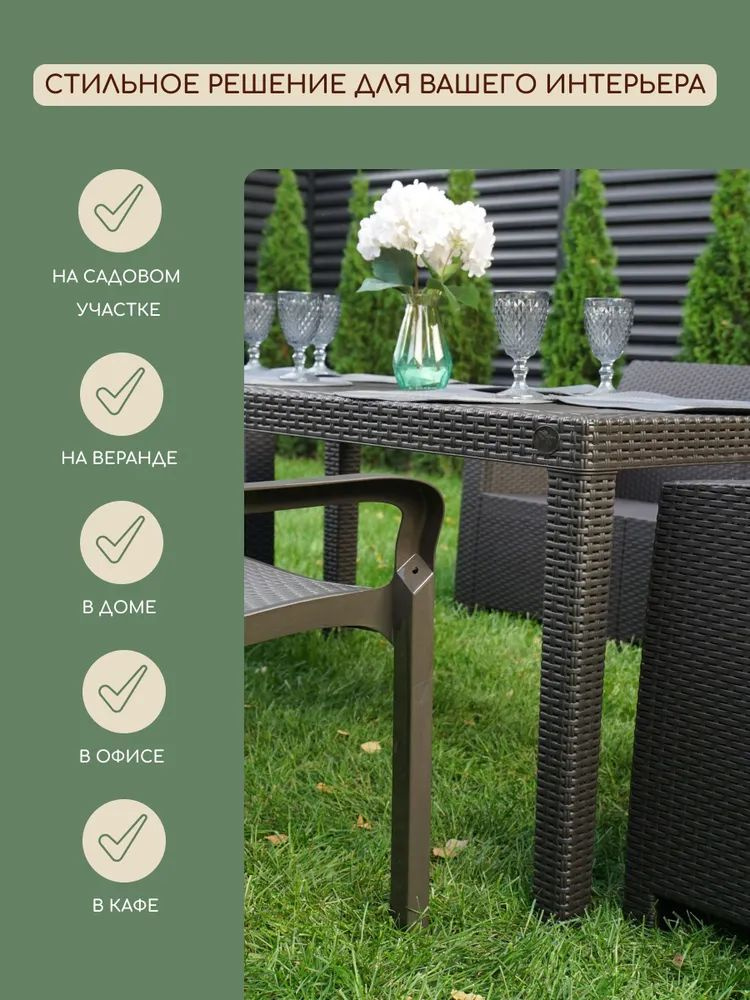 Диван садовый АНАПА трехместный цвет венге + 3 бежевые подушки купить ...