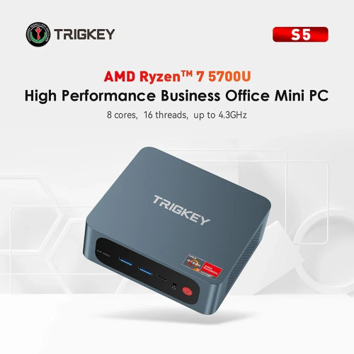 Мини-ПК Trigkey Speed S5 (AMD Ryzen 7 5700U, RAM 16 ГБ, SSD 500 ГБ