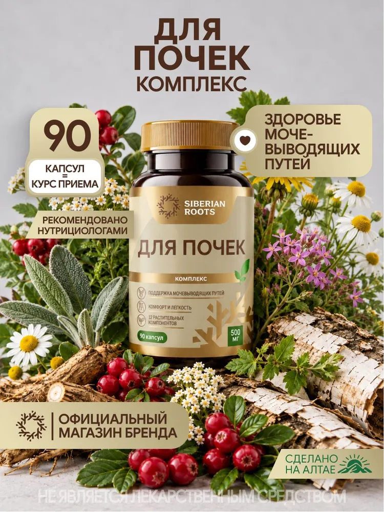 БАД для почек и мочевыводящих путей Siberian Roots, растительный комплекс, 90 капсул, вариант