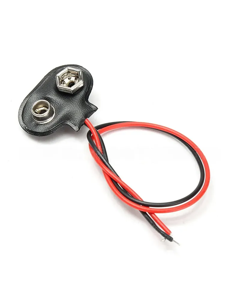 Клемма для батарейки крона - 2 шт! Контакты к батарейке крона 9V, кабель питания, выносной разъем для подключения питания к измерительному инструменту, мультиметру, 2 шт, фото 4