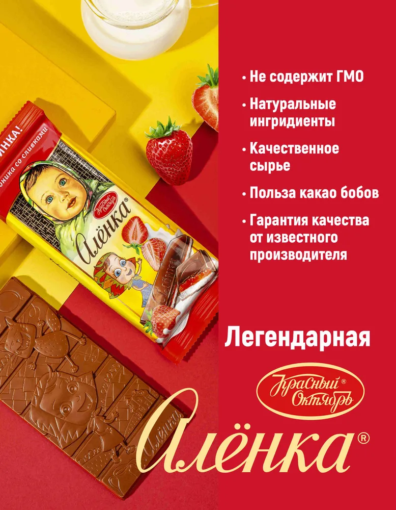 Шоколад Красный октябрь Аленка, 14 шт по 15 г, 14 шт, 15 г, фото 2