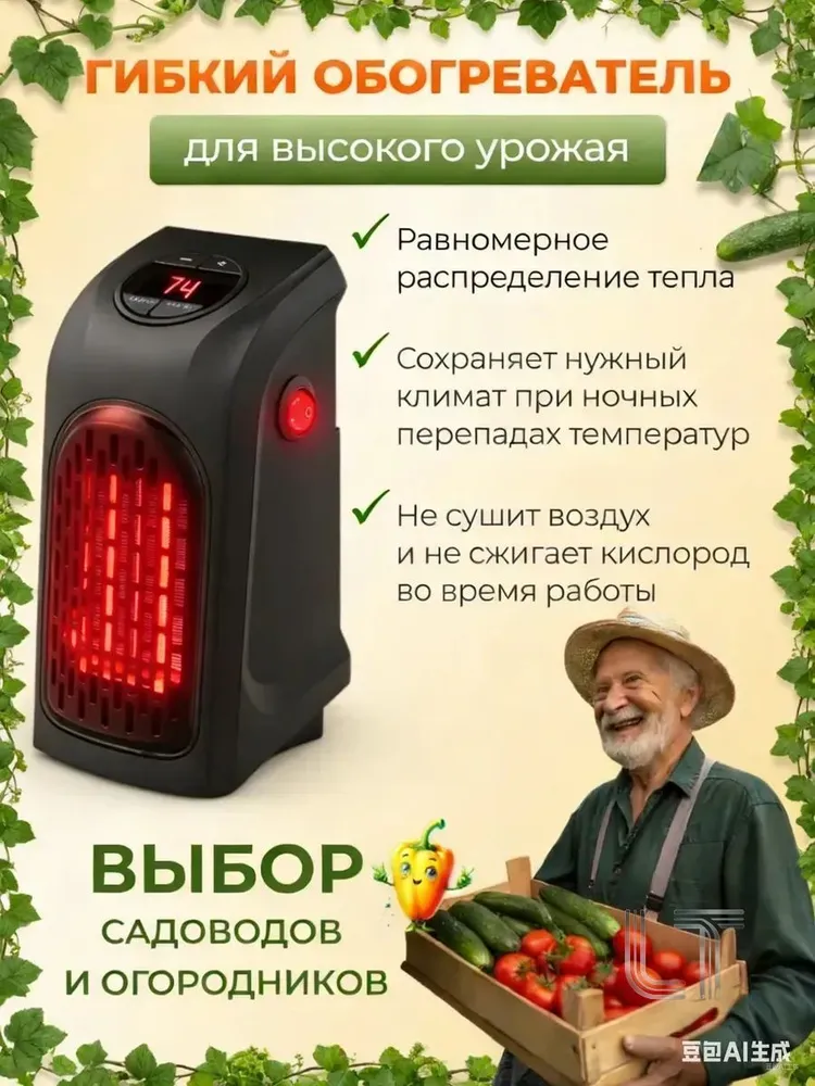FAFA LIN Установка для обогрева теплицы 207 мм x 98 мм пластик 1 шт, 1 шт, фото 2