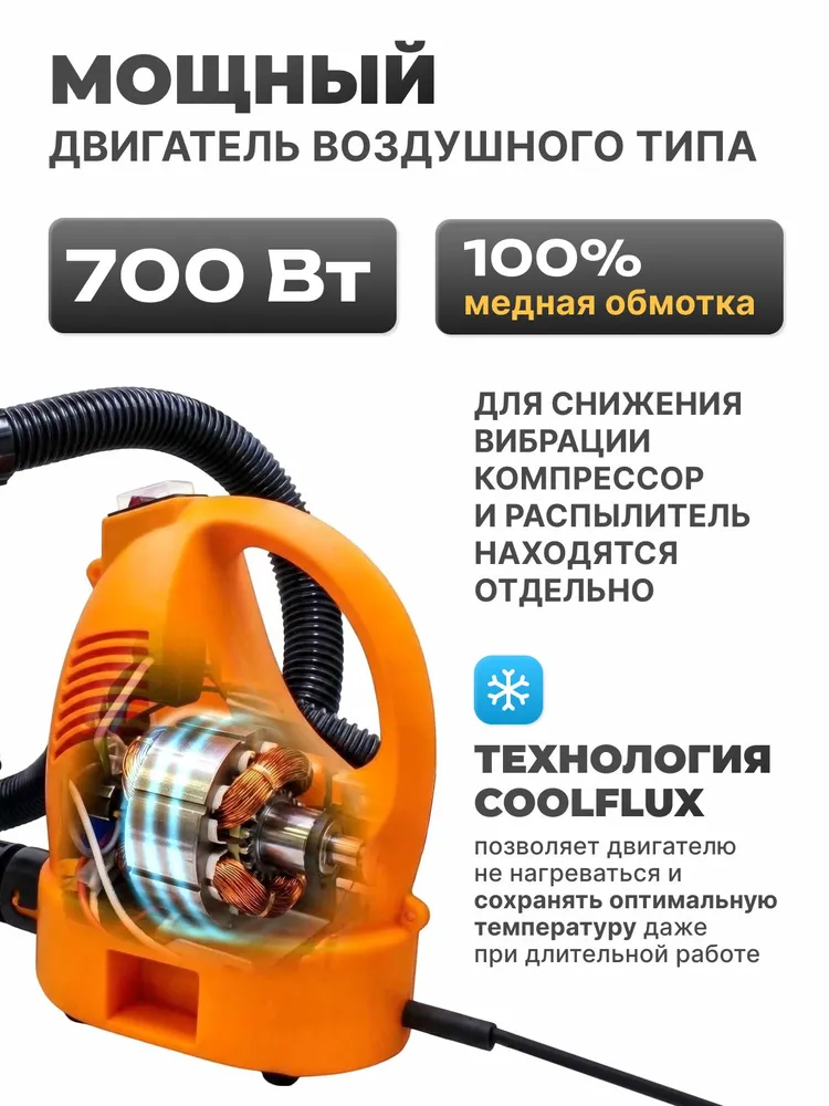 Краскопульт электрический ЭКП-8080В Вихрь 700в + плечевой ремень, вариант, фото 3