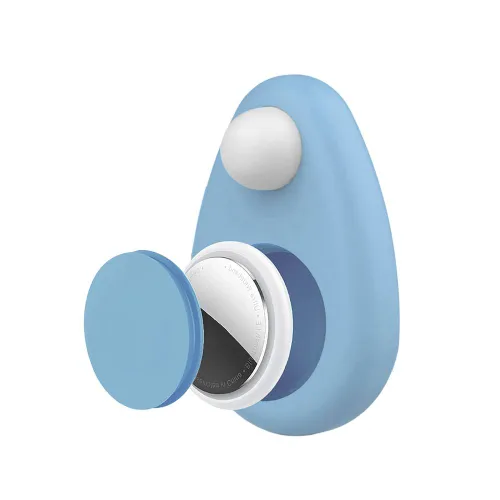 Детский силиконовый водонепроницаемый держатель для скрытого GPS-навигатора Airtag, синий, водонепро