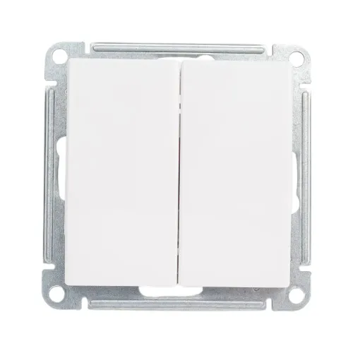 2-клавишный механизм выключателя Systeme Electric скрытой проводки W59 10А IP20 10AX белый VS510-252