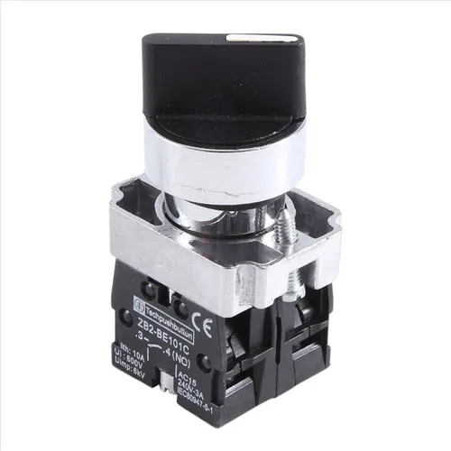 22 мм защелкивающийся 2 НО 3-позиционный поворотный селекторный переключатель ZB2-BE101C черный