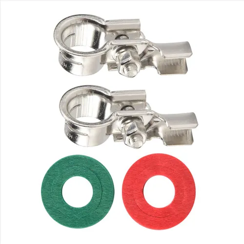 Комплект из 1 пары медных клемм и зажимов для автомобильных аккумуляторных клемм диаметром 17 мм (ла