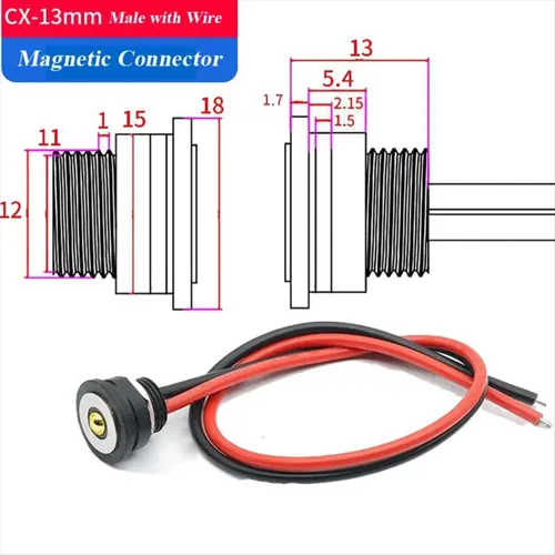 10A Магнитный разъем для зарядки, клеммный штекер, кабель для зарядки (металл + ПВХ)