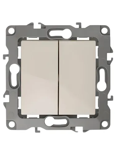 Выключатель двойной, 10АХ-250В IP20, слоновая кость IP20 Эра 12
