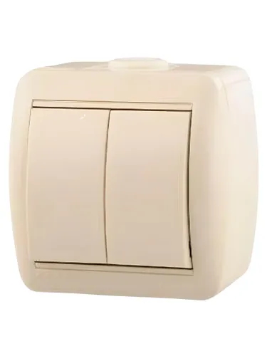 Lezard NATA Выключатель двойной, кремовый