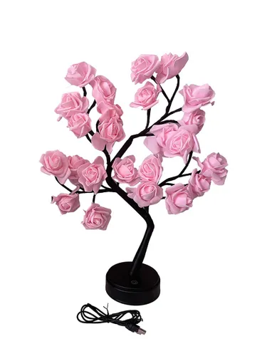 Светильник светодиодная роза LED, розовые цветы / ночник дерево с розами