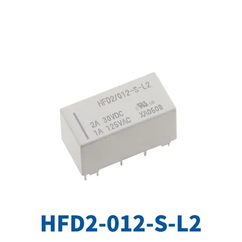Герконовое реле HFD2-012-S-L2, 10-контактное, 1А, с двумя катушками