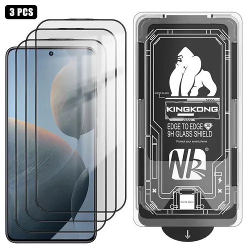 Для Redmi K70E 5G 3 шт. легко устанавливаемая коробка без пыли 3D изогнутая кромка HD гальваническая