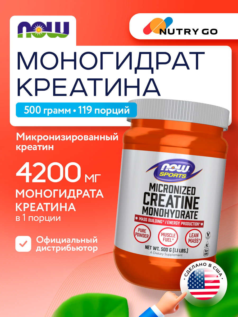 Now, CREATINE MONOHYDRATE MICRONIZED 500 G