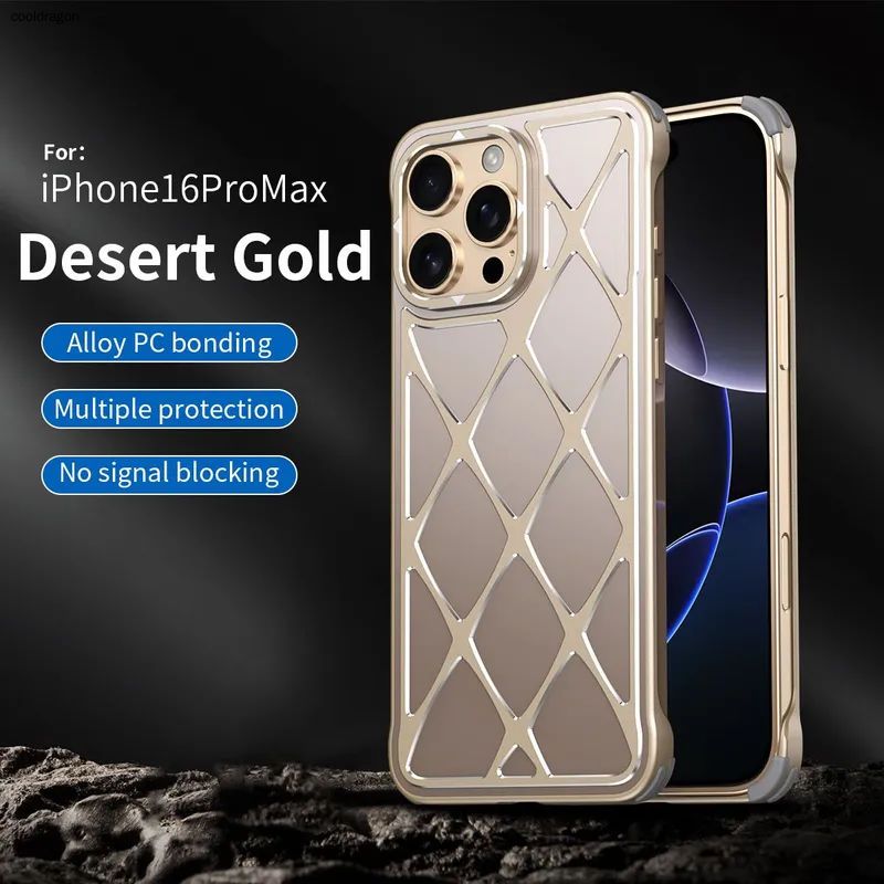 智能手机壳 用于 Apple iPhone 16 Pro Max, 金属, 金色