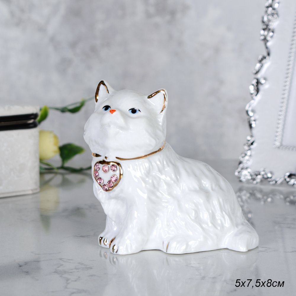 Статуэтка Кошка, фарфор, 7 см